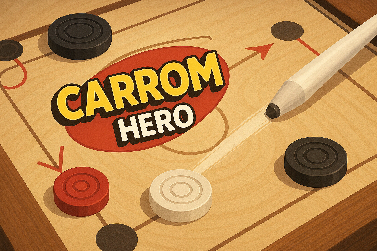 Carrom Hero gameplay screenshot — carrom board preview